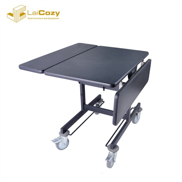 Commercial Hotel Flexible Trifold Dining Room Service Table Trolley